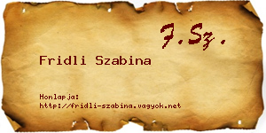 Fridli Szabina névjegykártya
