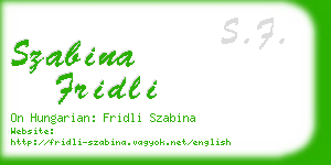 szabina fridli business card